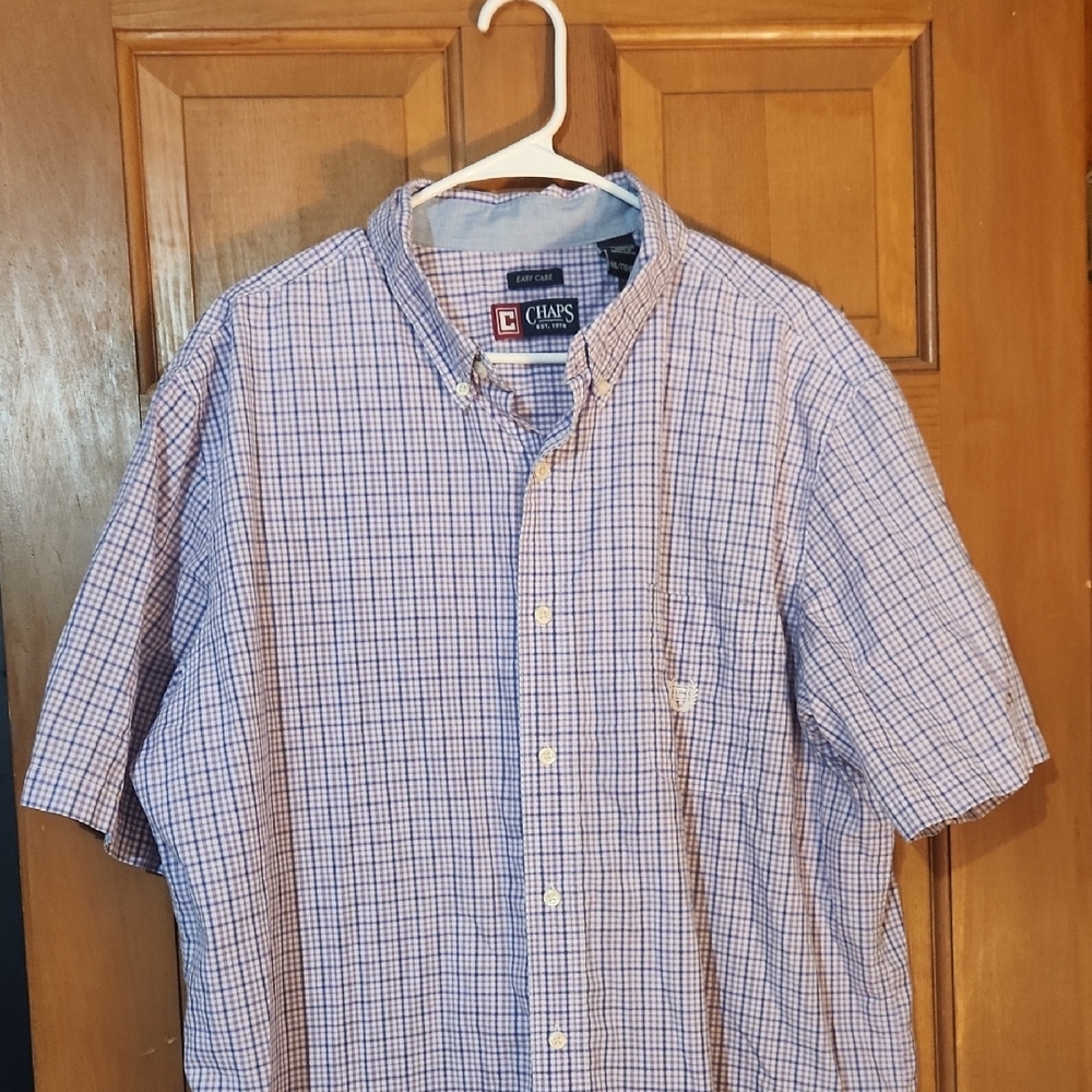Chaps Blue Casual Button Down Shirt